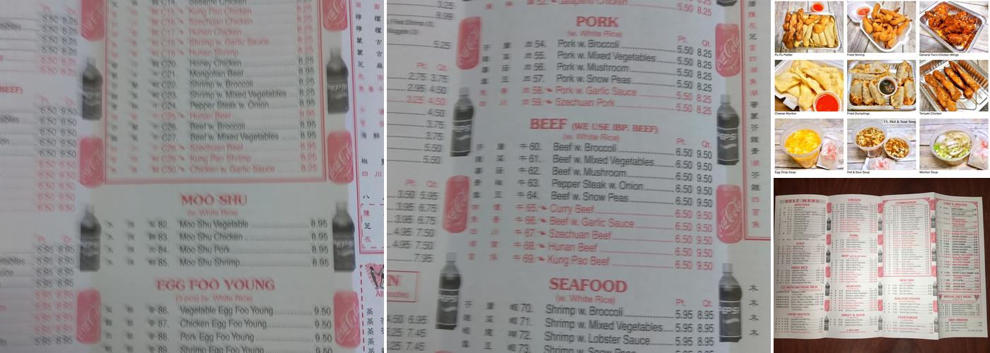 Chef Lin's To Go Menu