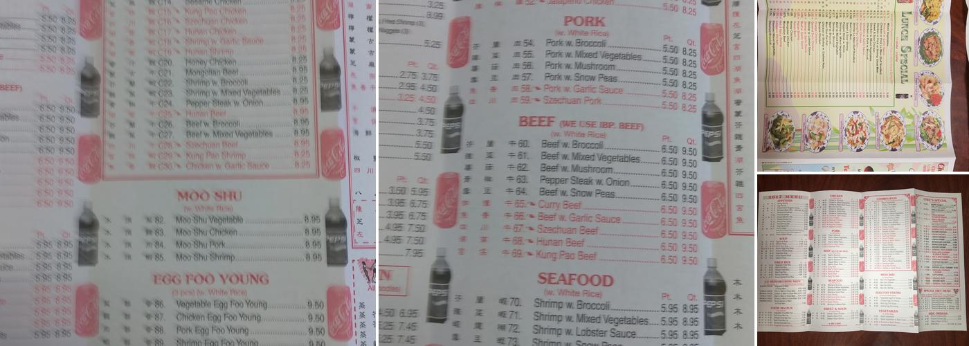 Chef Lin's To Go Menu