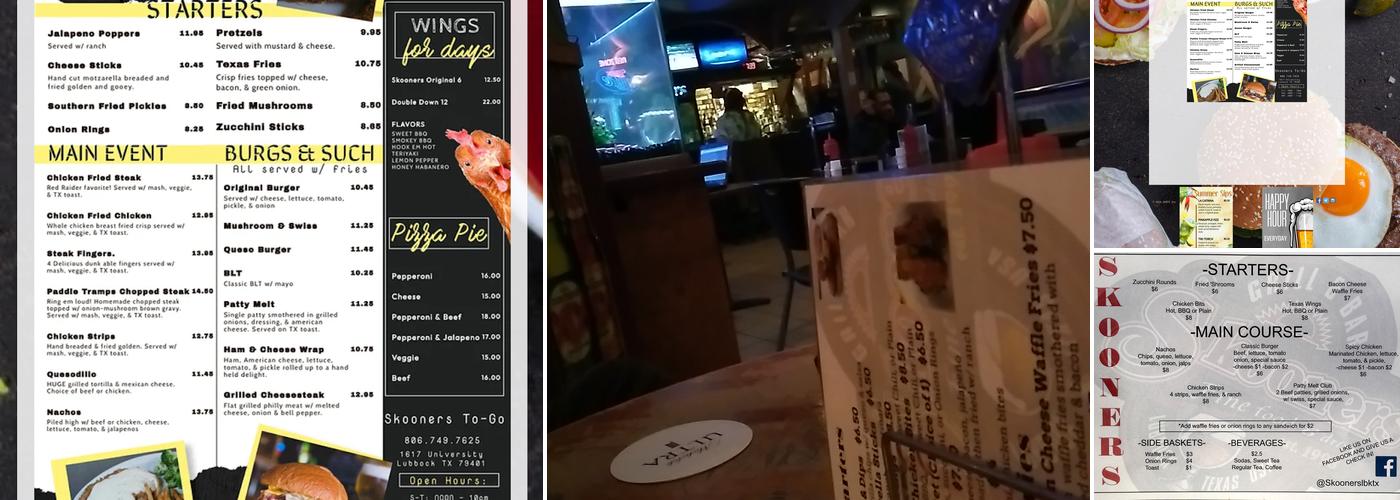 Skooners Grill & Bar Menu