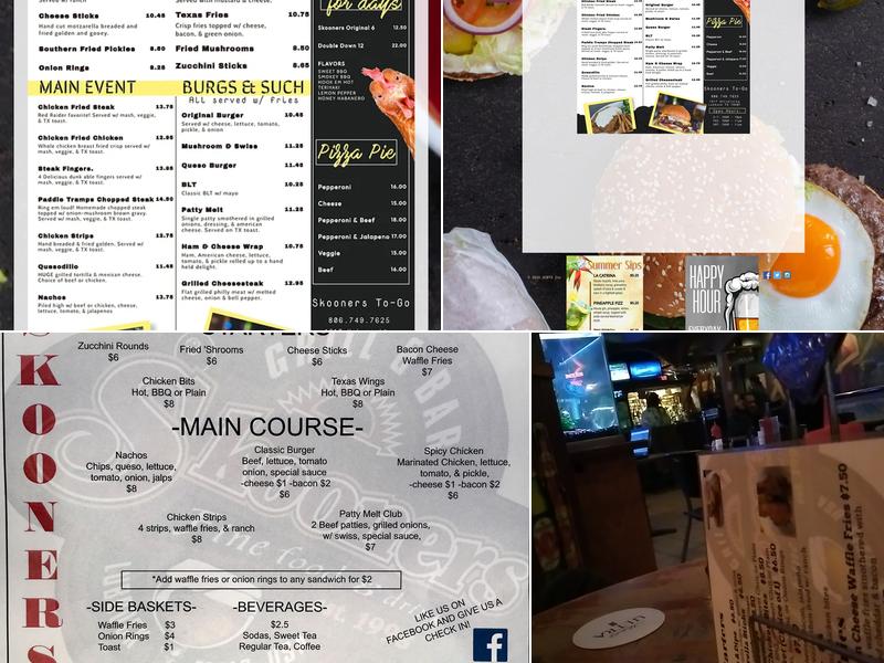 Skooners Grill & Bar Menu