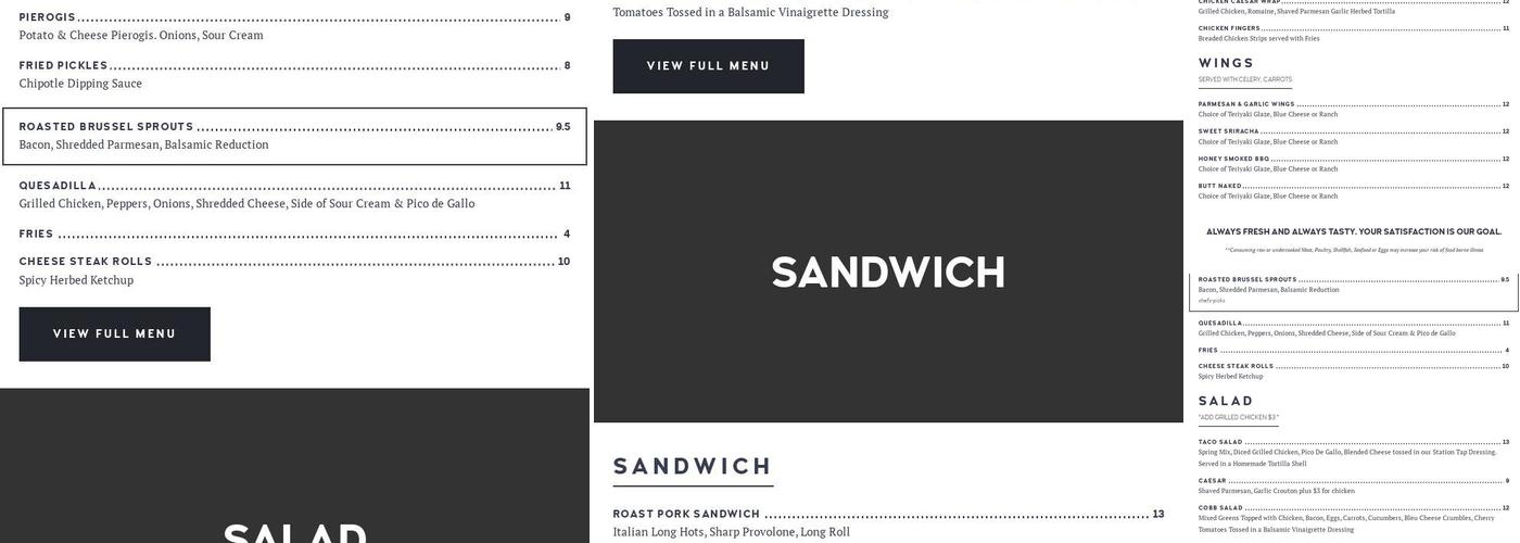 Station Tap Menu
