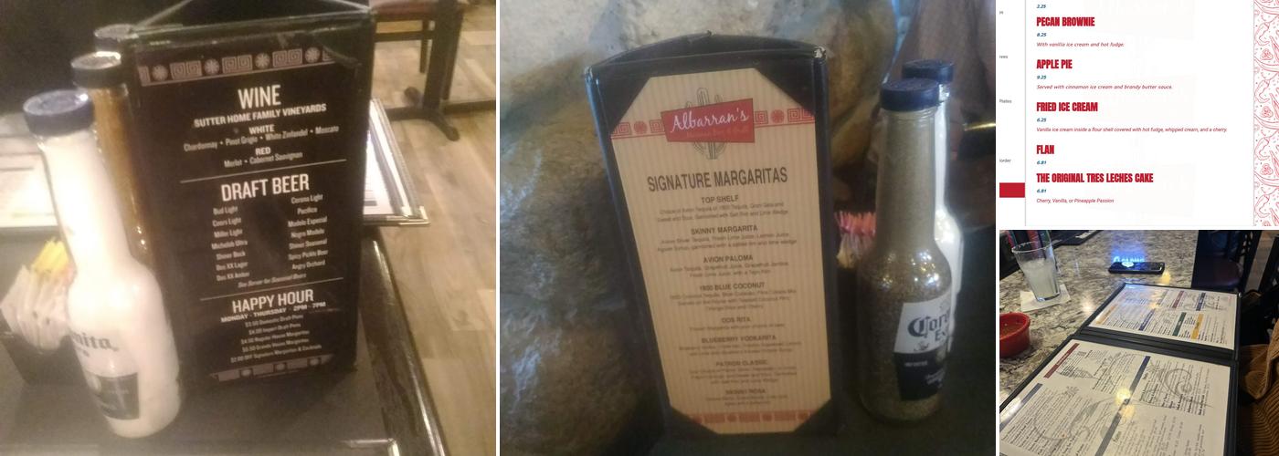 Albarran's Mexican Bar & Grill Menu
