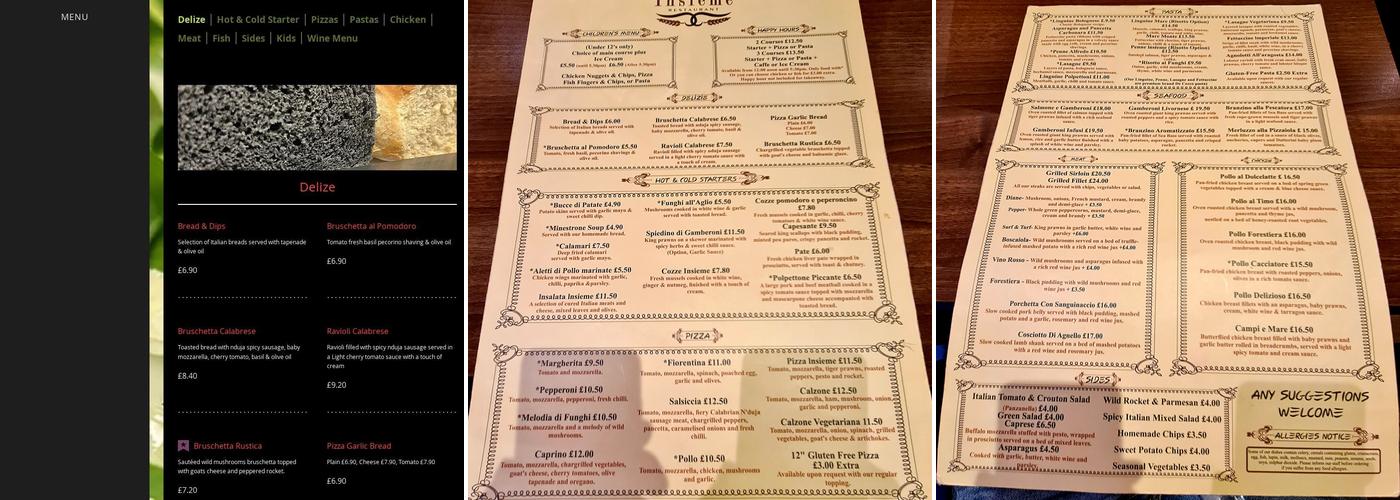 Insieme Seahouses Menu