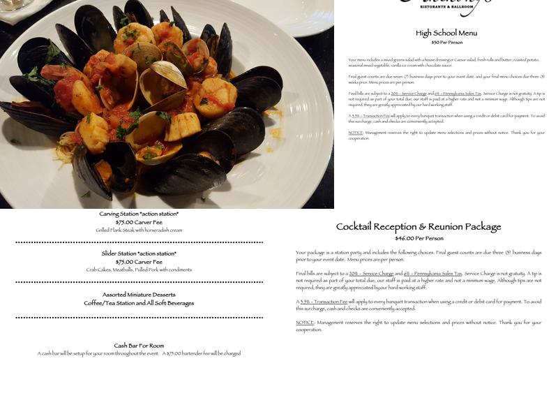 Anthony’s Ristorante & Ballroom Menu