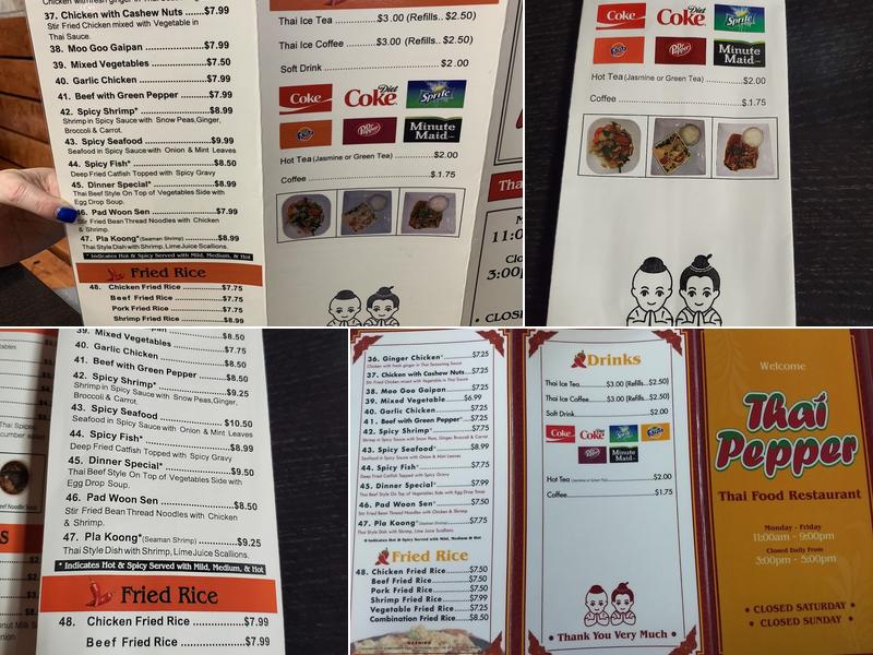 Thai Pepper Menu