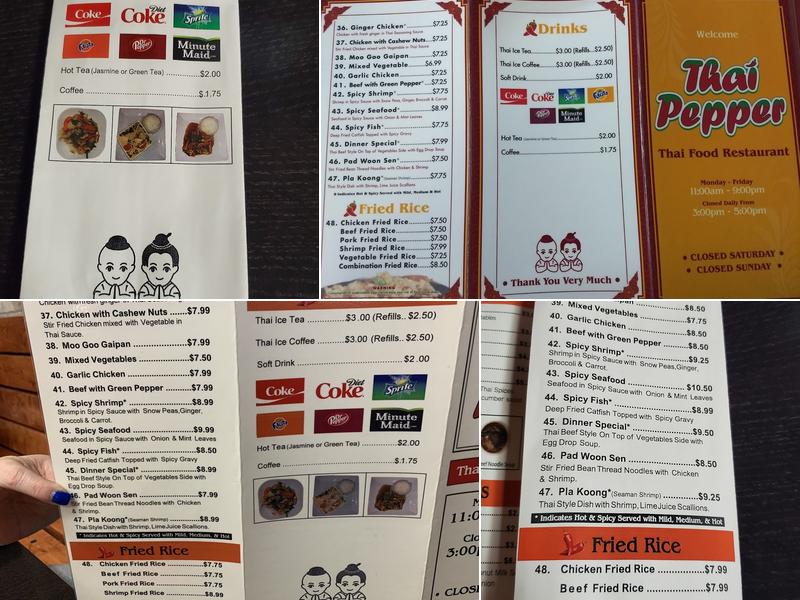 Thai Pepper Menu