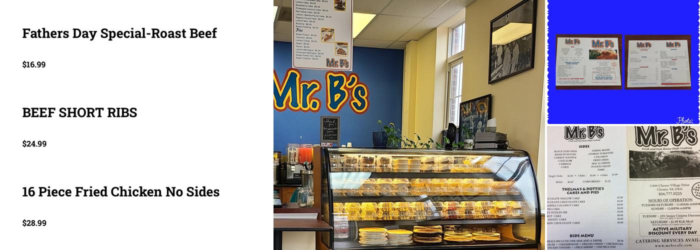 Mr. B's Menu