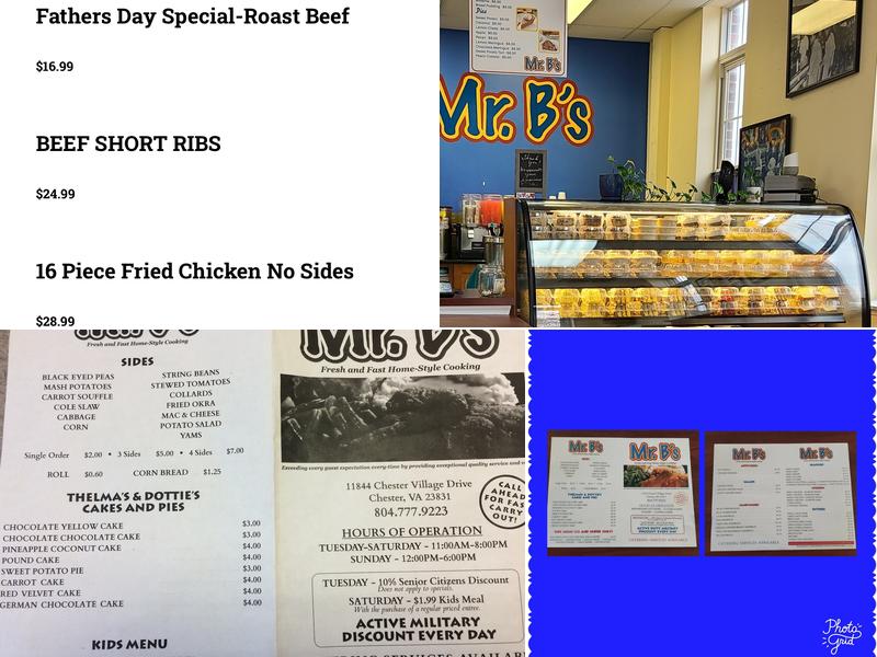 Mr. B's Menu