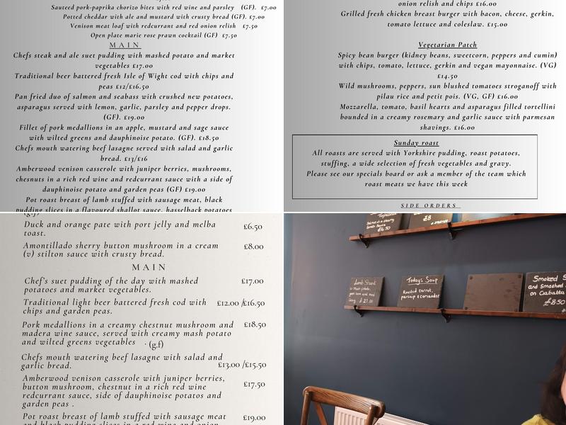 The Amberwood Inn Menu
