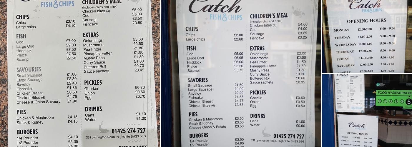 The Catch Fish & Chips Menu