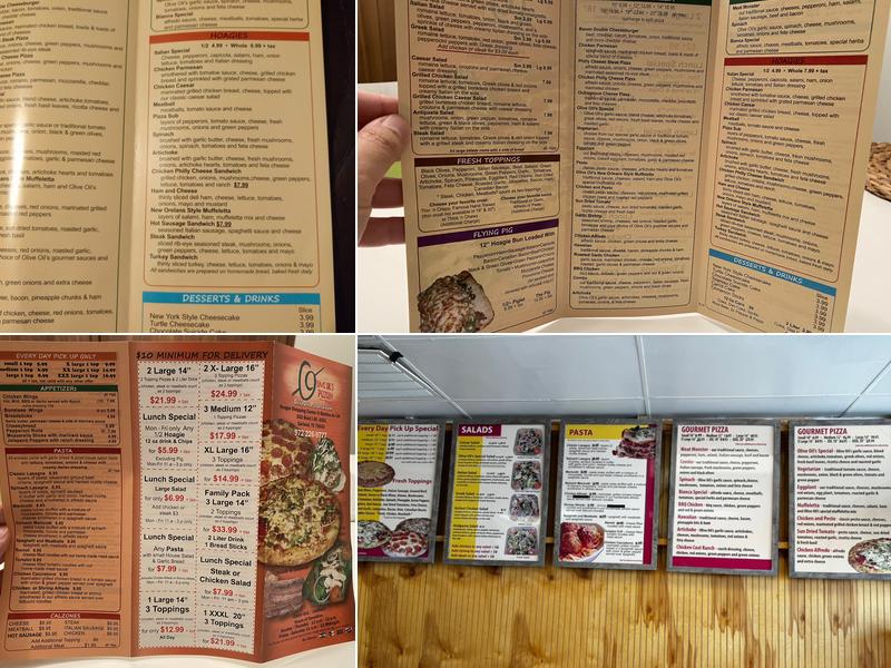 Olive Oil's Pizzeria Menu
