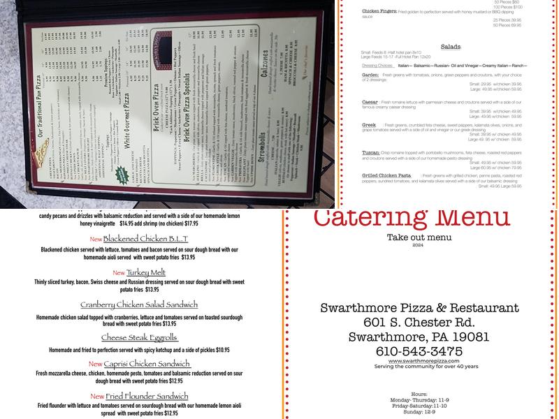 Swarthmore Pizza Menu