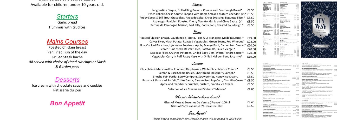 Bistro My Way Menu