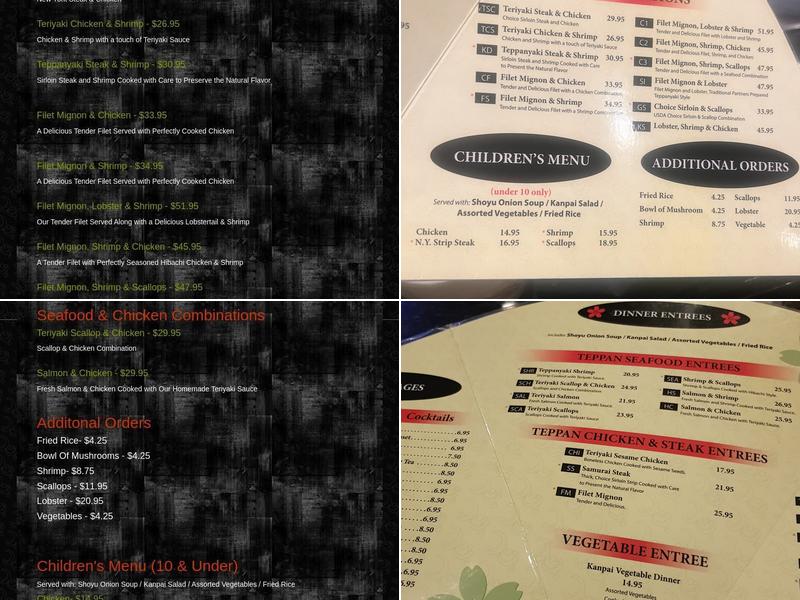 Kanpai of Japan Menu