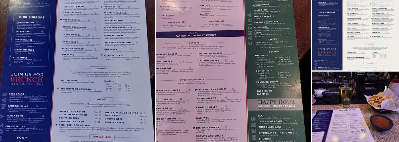 Dos Banderas Menu