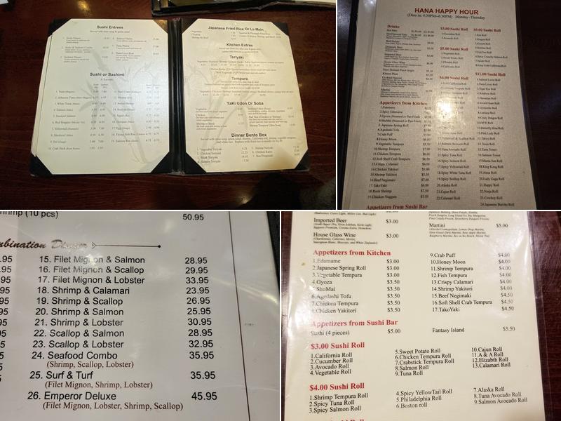 Hana Hibachi & Sushi Menu