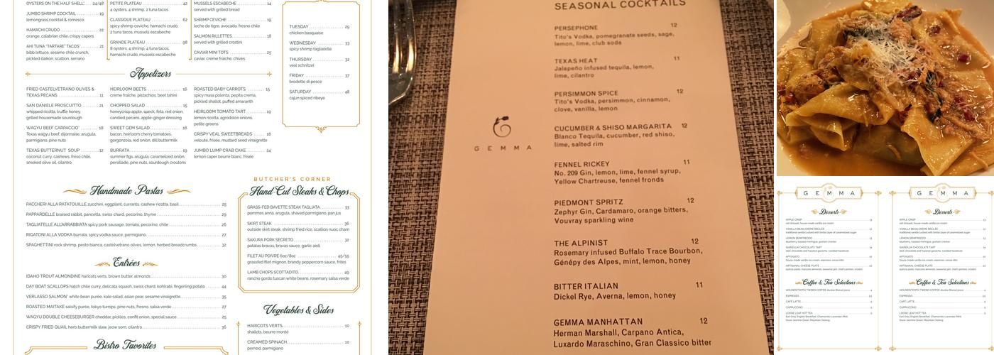 Gemma Menu