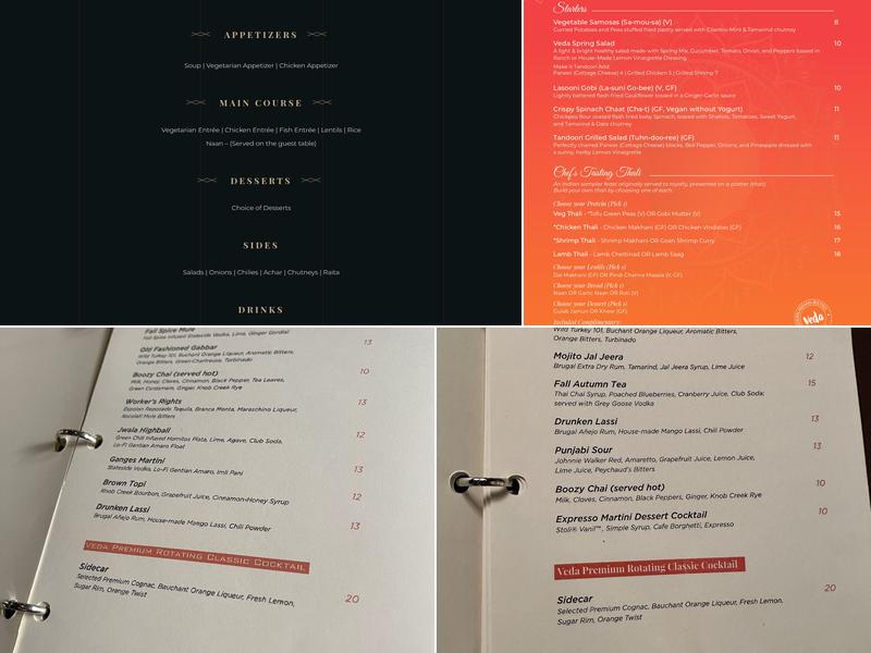 Veda - Modern Indian Bistro Menu