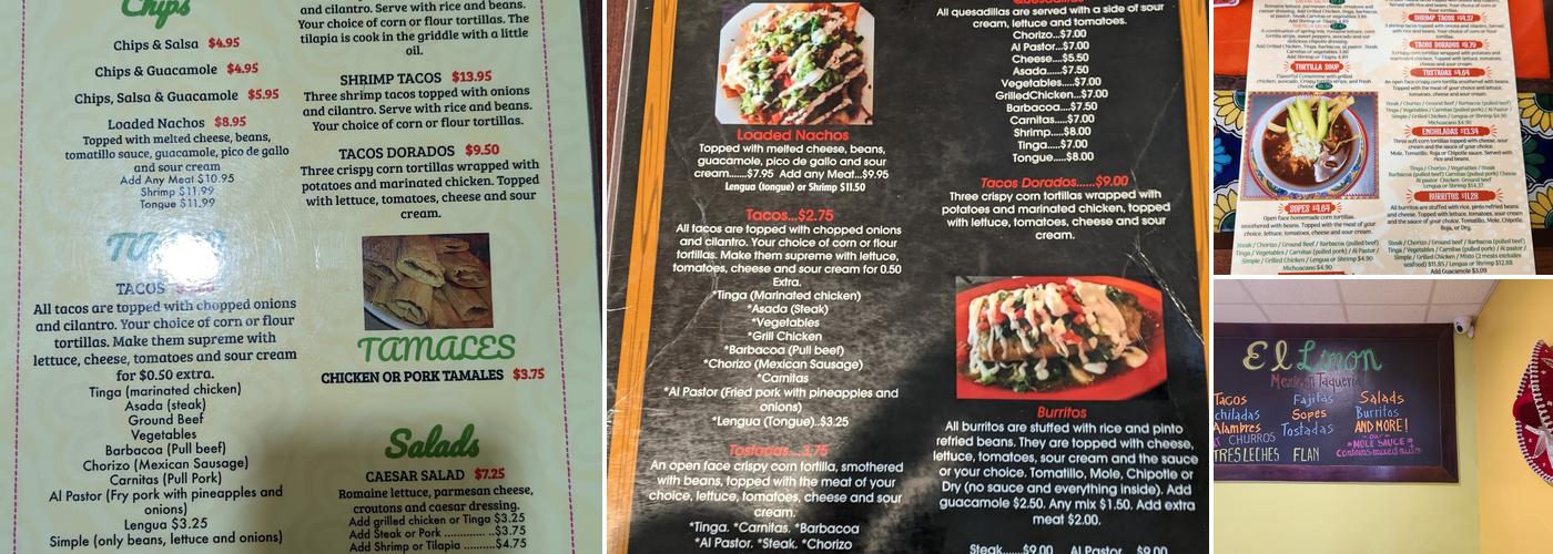 El Limon Ambler Menu