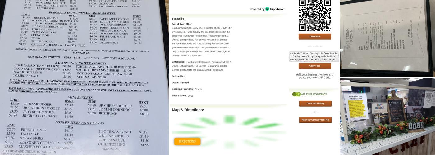 Dairy Chef Menu