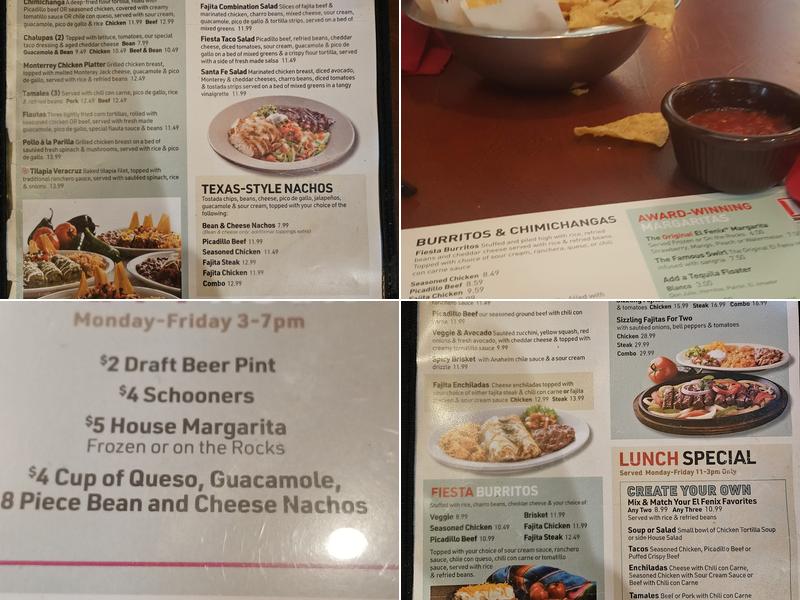El Fenix Menu