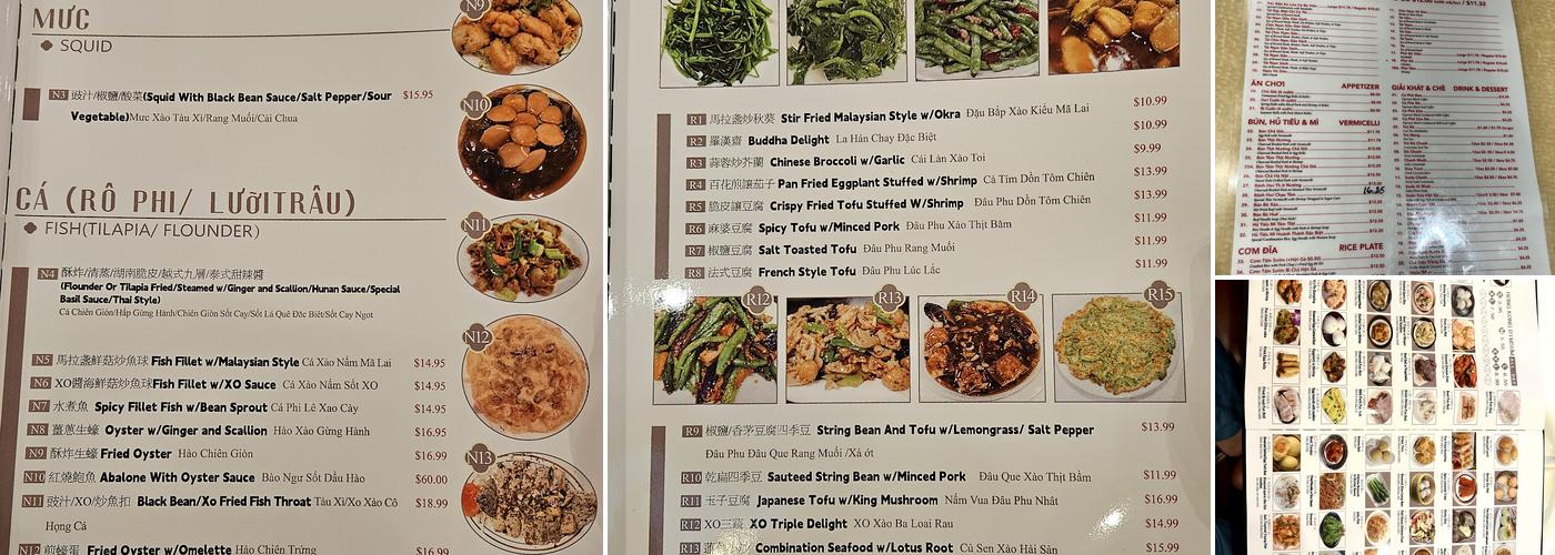 Garden Restaurant Menu