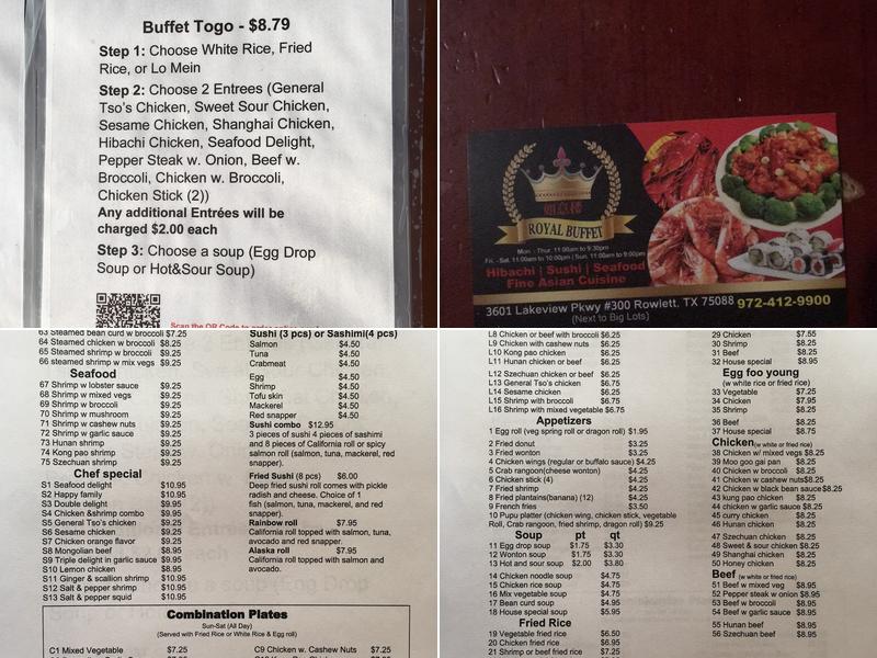 Royal Buffet Menu