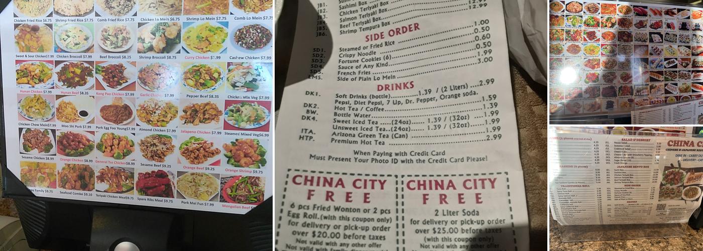 China City Restaurant Menu