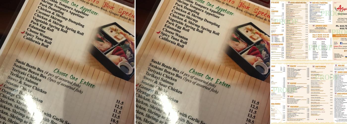 Asuka Menu