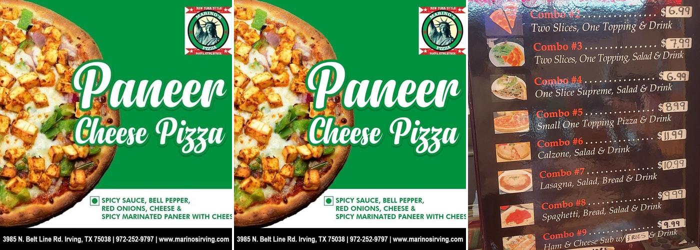 Marino's Pizza Menu