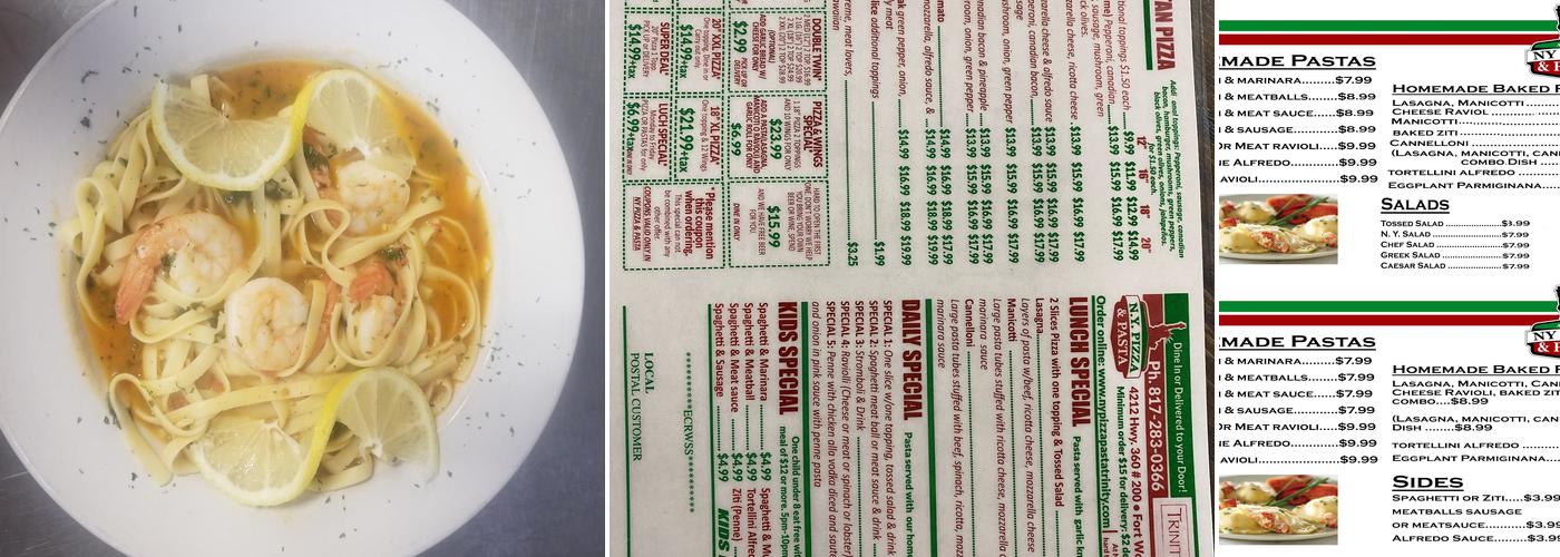 NY Pizza & Pasta Menu