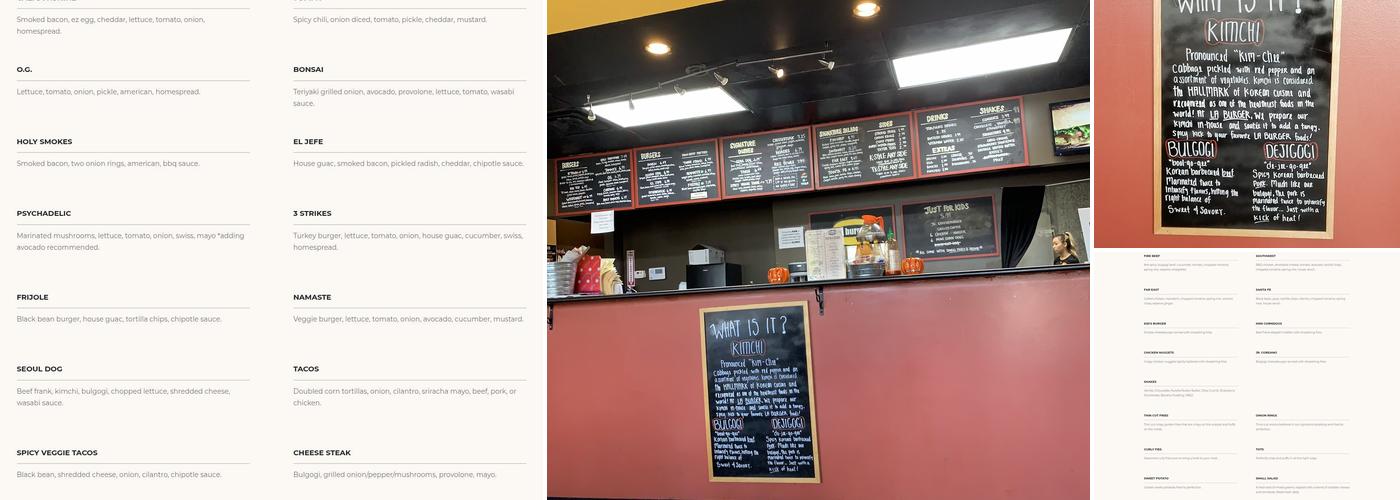 LA Burger Menu