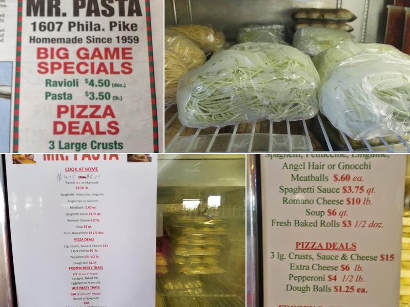 Mr. Pasta Menu