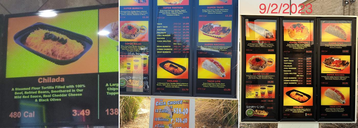 Taco Casa Menu
