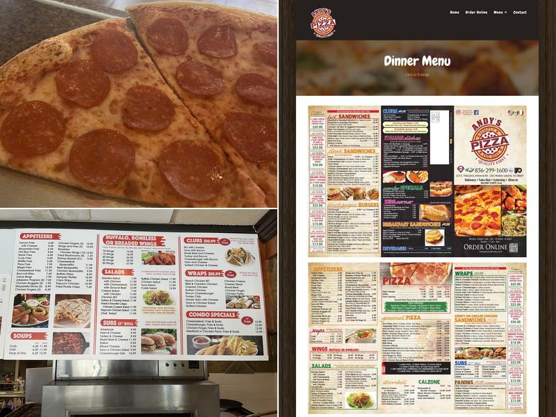 Andy's Pizza Menu