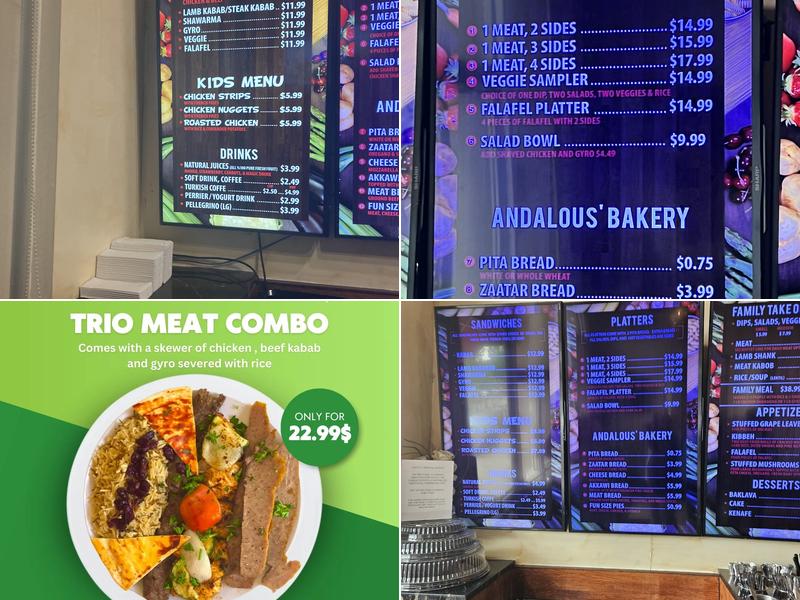 Andalous Mediterranean Grill Menu