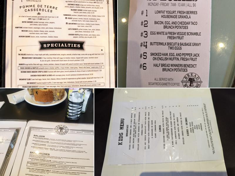 Bread Winners Cafe & Bakery Menu