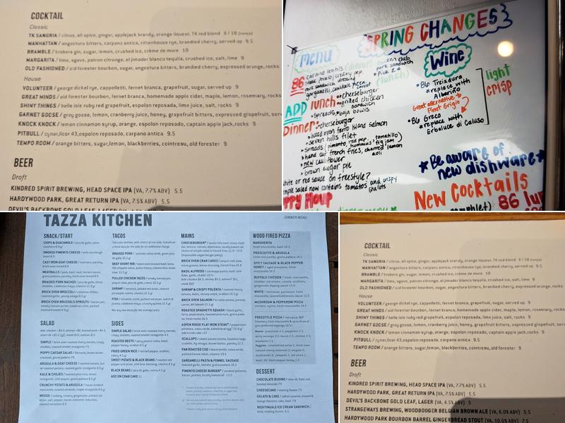 Tazza Kitchen Alverser Plaza Menu