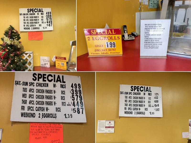 Chicken & Fried Rice Menu