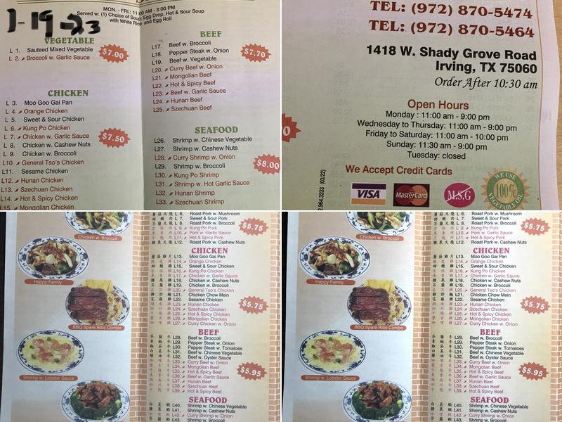 Lin's Kitchen Menu