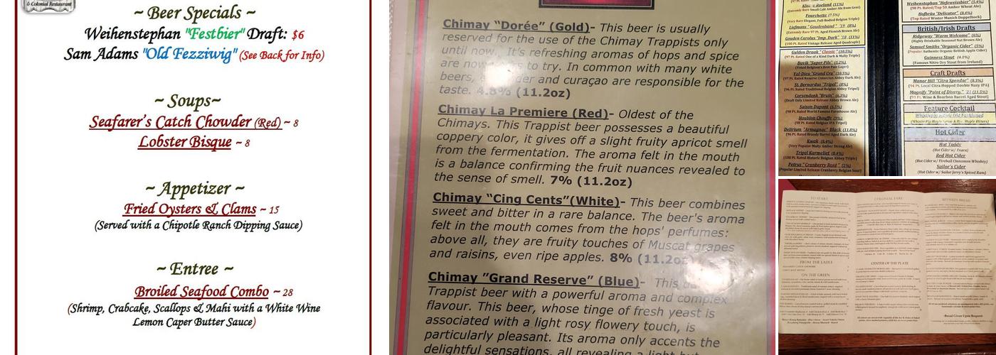 Jessop's Tavern Menu