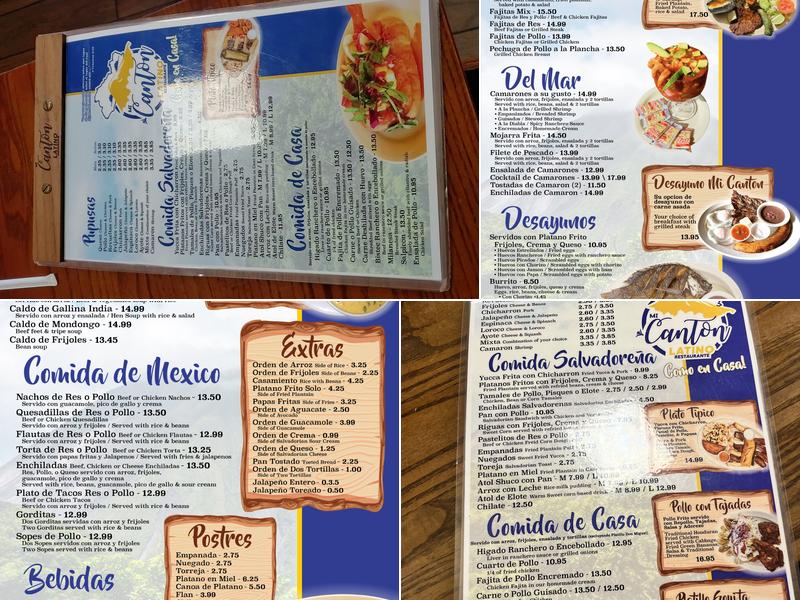 Mi Canton Latino Restaurant Irving Menu