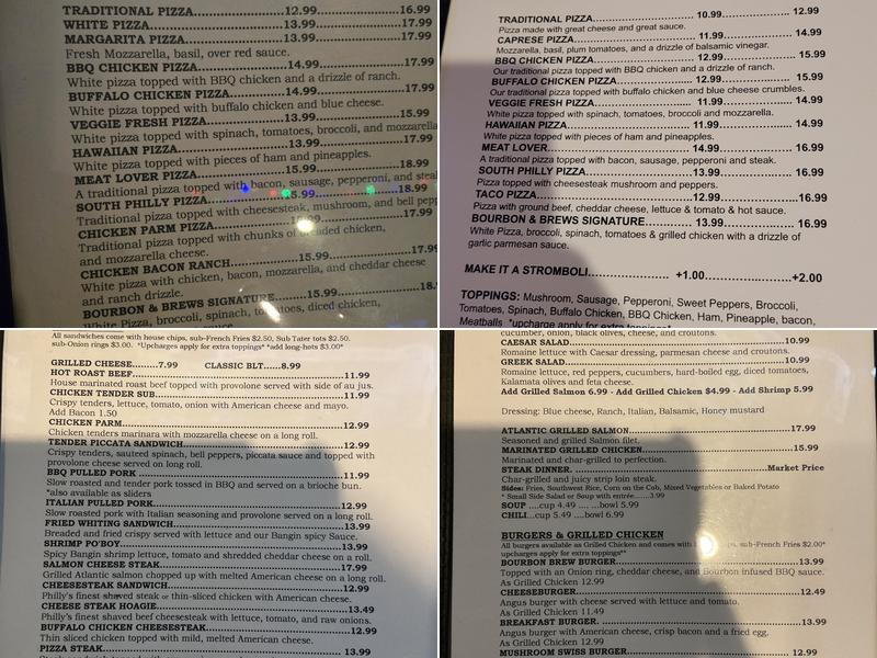 Bourbon & Brews Menu