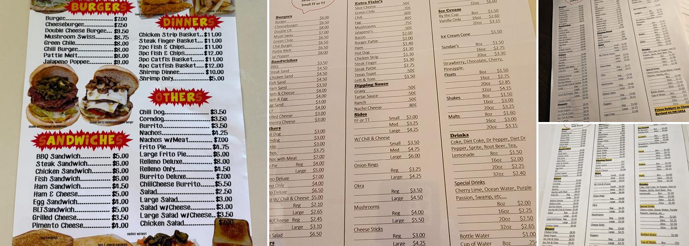Elmo's Drive Inn Menu