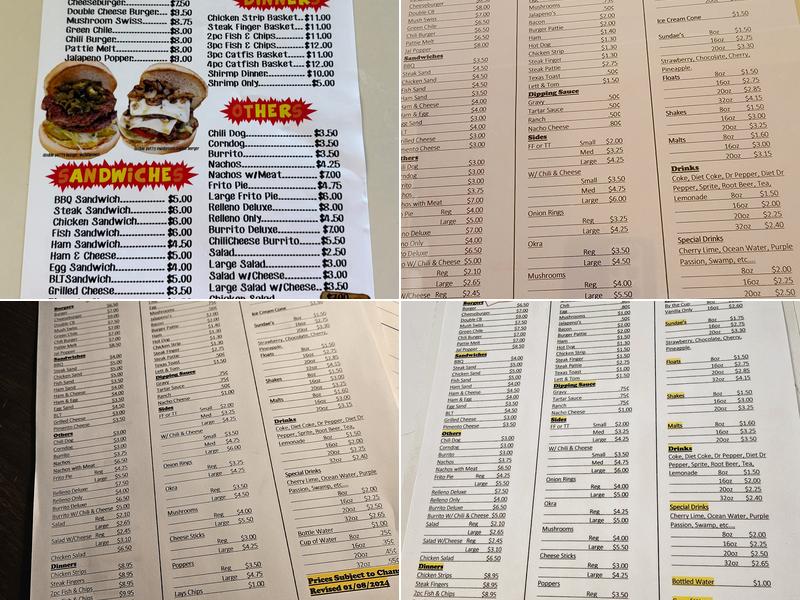 Elmo's Drive Inn Menu