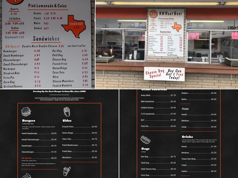 K-N Root Beer Drive-In Menu