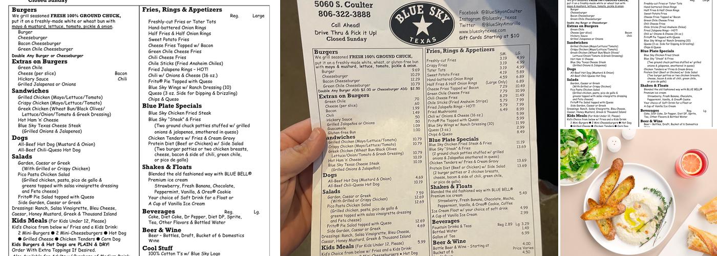 Blue Sky Menu