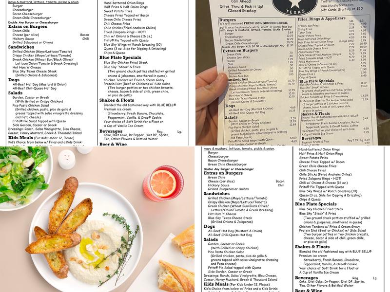 Blue Sky Menu