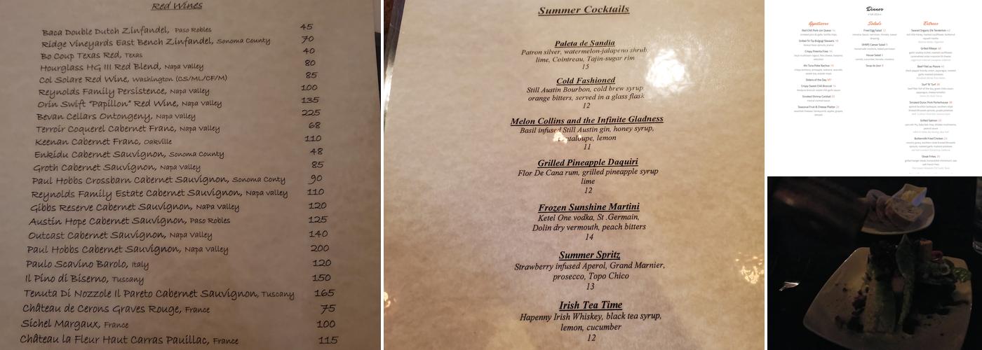 O.H.M.S. Cafe & Bar Menu