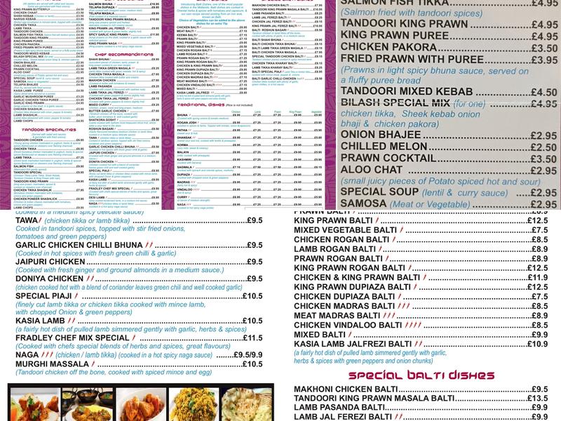 Bilash Menu